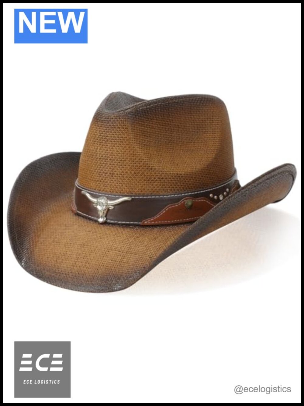 Straw Cowboy Hat with Shapeable Wide Brim Western Sun Protection